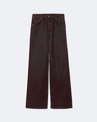 AllSaints Lou Flocked Denim High-Rise Relaxed-Fit Jeans
