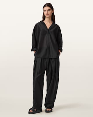 AllSaints Becca Wide Leg Sheer Pants