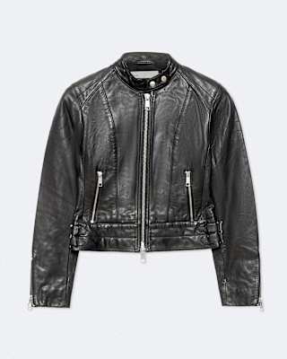 AllSaints Comet Cropped Leather Jacket