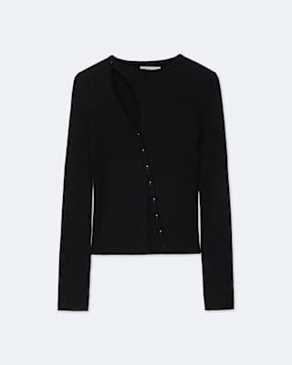 AllSaints Cruz Asymmetric Button-Front Cardigan