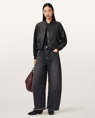 AllSaints Repurpose Leather Bomber Jacket