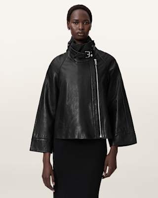 AllSaints Rhodes Relaxed Fit Leather Jacket
