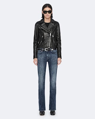 AllSaints Dalby Slim Fit Leather Biker Jacket
