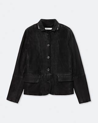 AllSaints Surveya Single-Breasted Leather Jacket