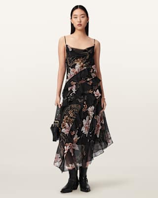AllSaints Ruth Floral Slip Maxi Dress