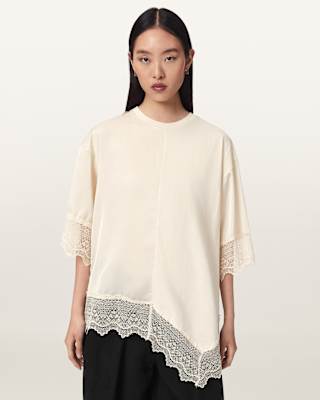 AllSaints Lenny Short Sleeve Lace T-Shirt