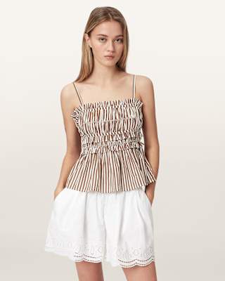 AllSaints Kali Striped Cotton Cami Top