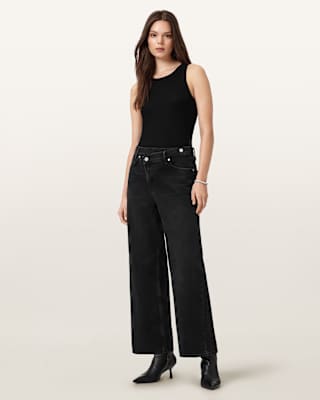 AllSaints Aki Mid Rise Crossover Jeans