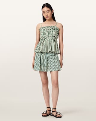AllSaints Kali Cotton Striped Mini Skirt