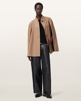 AllSaints Lunis Wool Cape Coat