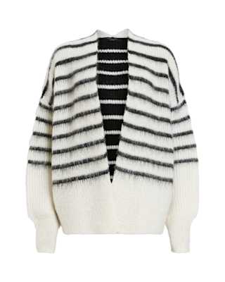 AllSaints Riga Striped Wool Blend Cardigan