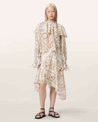 AllSaints Heba Relaxed Fit Floral Organza Blouse
