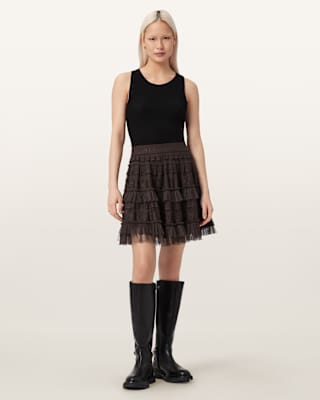 AllSaints Arlea Lace Mini Skirt