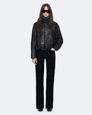 AllSaints Clay Cropped Leather Jacket