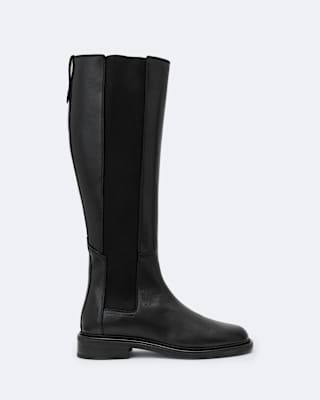 AllSaints Bales Knee-High Leather Chelsea Boots