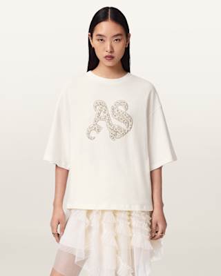 AllSaints Icon Amelie Oversized Embellished T-Shirt