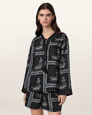 AllSaints Lettie Pleated Long Sleeve Shirt
