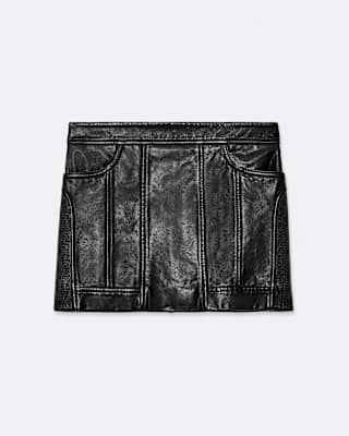 AllSaints Endry Leather Mini Skirt