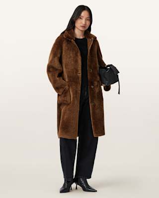 AllSaints Serra Reversible Shearling Coat