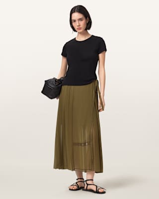 AllSaints Clover Wrap Maxi Skirt