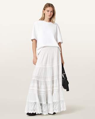 AllSaints Meadow Tiered Maxi Skirt