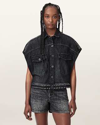 AllSaints Alba Sleeveless Denim Shirt