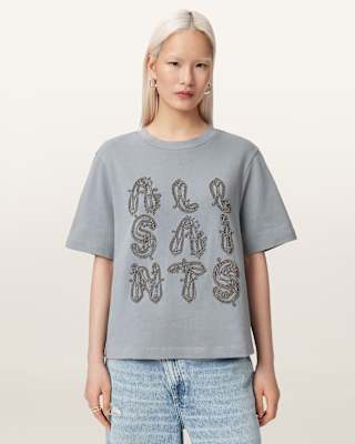 AllSaints Ella Embroidered Lisa Boxy T-Shirt
