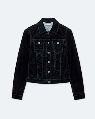 AllSaints Fitted Flocked Denim Trucker Jacket