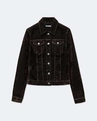 AllSaints Fitted Flocked Denim Trucker Jacket
