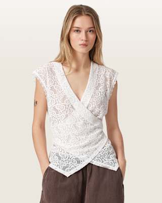 AllSaints Vera Sleeveless Wrap Blouse