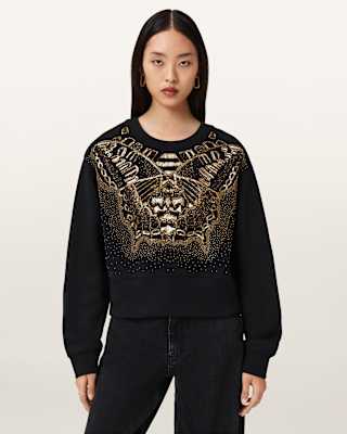 AllSaints Glide Separo Embellished Sweatshirt