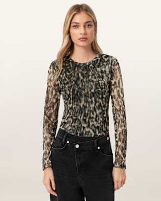 AllSaints Ellie Mesh Long Sleeve T-Shirt