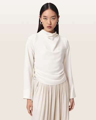AllSaints Leslie Cowl Neck Relaxed Top