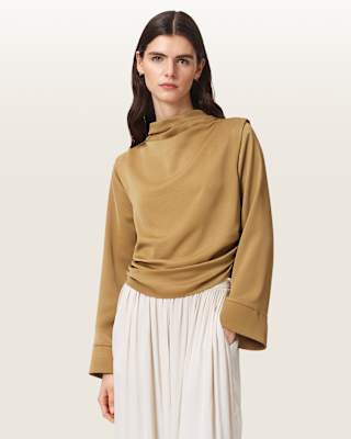 AllSaints Leslie Cowl Neck Relaxed Top