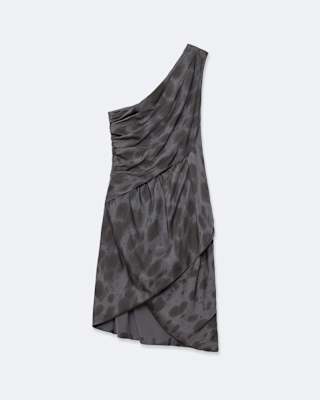 AllSaints Laima One-Shoulder Printed Mini Dress