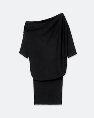 AllSaints Ellie Asymmetric Knitted Cotton Mini Dress