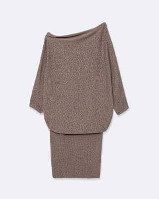 AllSaints Ellie Asymmetric Knitted Cotton Mini Dress