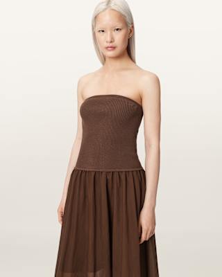 AllSaints Tegan Hybrid Bodycon Maxi Dress