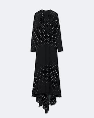AllSaints Clarisse Polka-Dot Silk Maxi Dress