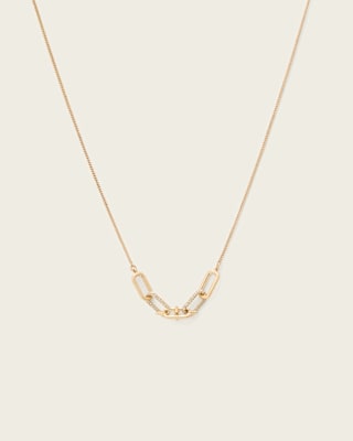 AllSaints Laio Pave Link Necklace