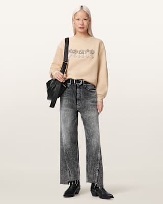AllSaints Peace Pippa Embellished Sweatshirt