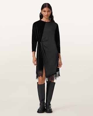 AllSaints Lana Velvet Mini Dress