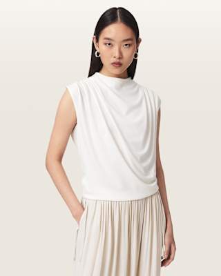 AllSaints Emerson Sleeveless Pleated Top