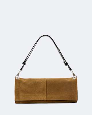 AllSaints Lutece Fold Suede Shoulder Bag