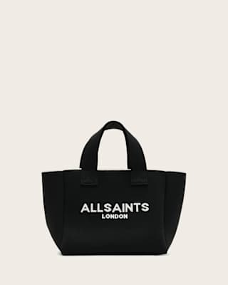 AllSaints Izzy Logo Print Knitted Mini Tote Bag