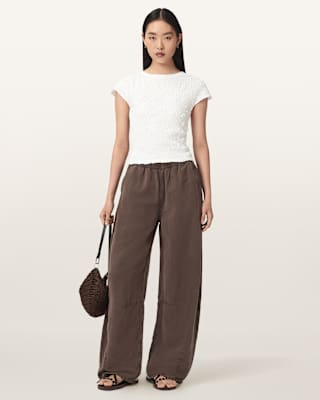 AllSaints Luna Crinkle Cotton Slim Fit T-Shirt