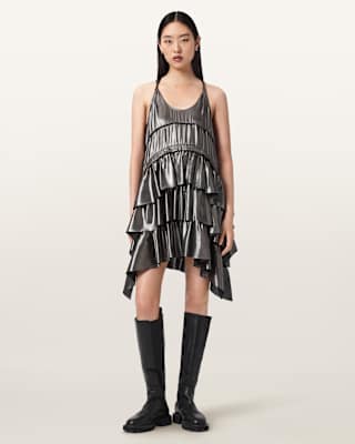 AllSaints Cavarly Metallic Mini Dress