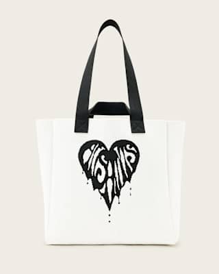 AllSaints Izzy Heart Large Knitted Tote Bag