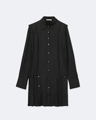 AllSaints Artemis Silk-Blend Mini Shirt Dress