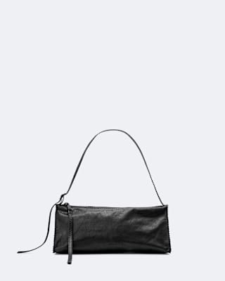 AllSaints Siloh Pinked-Edge Leather Shoulder Bag